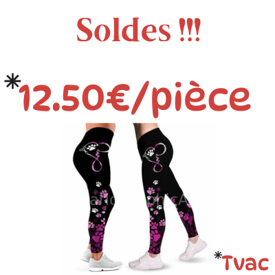 Legging noir avec pattes roses
