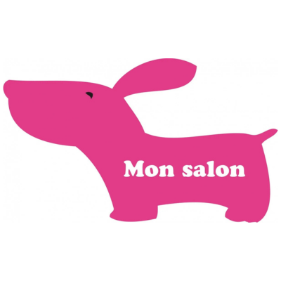 Stickers Teckel+Texte 60cm Rose