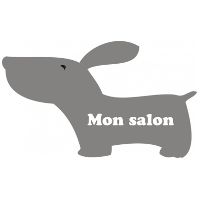 Stickers Teckel+Texte 60cm Gris Argent