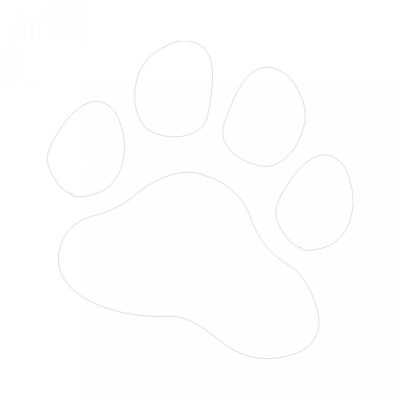 Stickers Patte 20cm Blanc