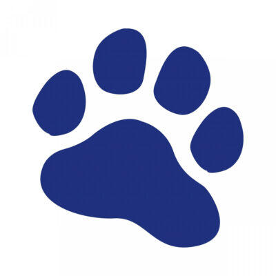 Stickers Patte 20cm Bleu