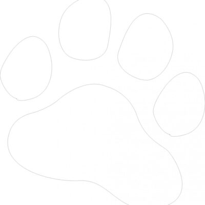 Stickers Patte 30cm Blanc