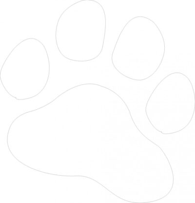 Stickers Patte 30cm Blanc