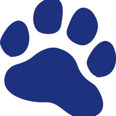 Stickers Patte 30cm Bleu