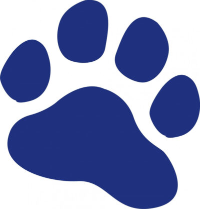 Stickers Patte 30cm Bleu