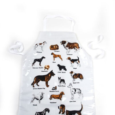 Tablier Multi Races Plastique Chiens -Blanc