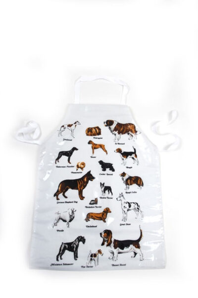 Tablier Multi Races Plastique Chiens -Blanc