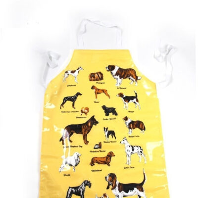 Tablier Multi Races Plastique Chiens -Jaune